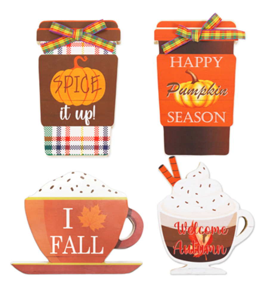Coffee Themed Harvest Tabletop Decorations Assorted 1pc