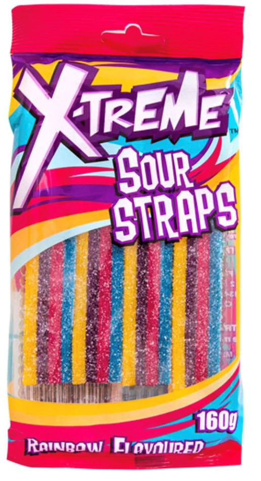 X-treme Sour Straps Rainbow 160g