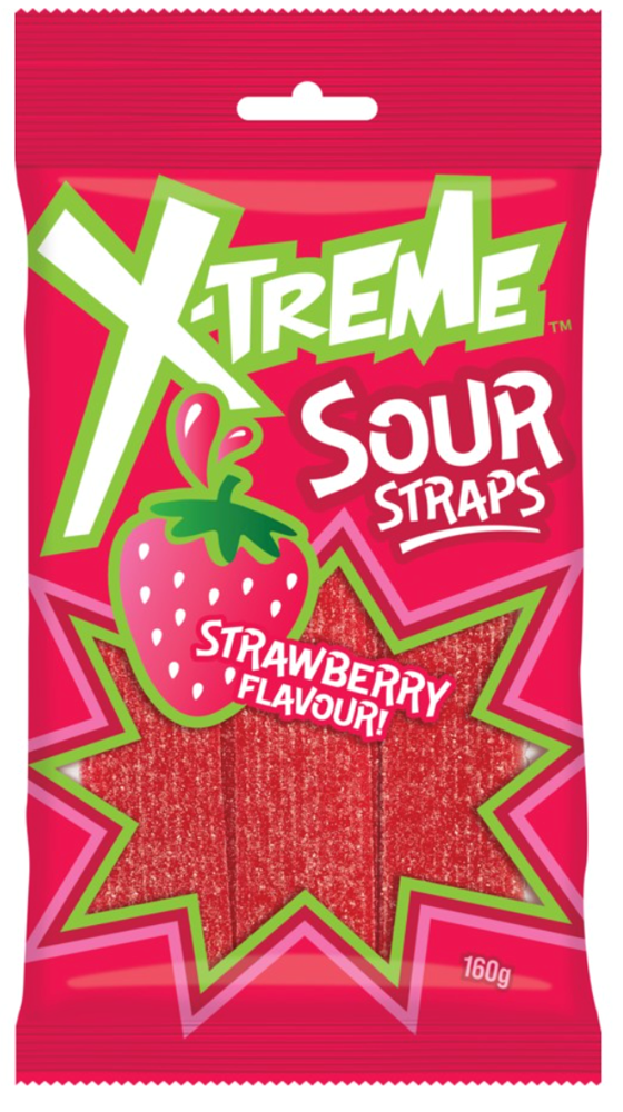 X-Treme Sour Straps Strawberry 5.6oz