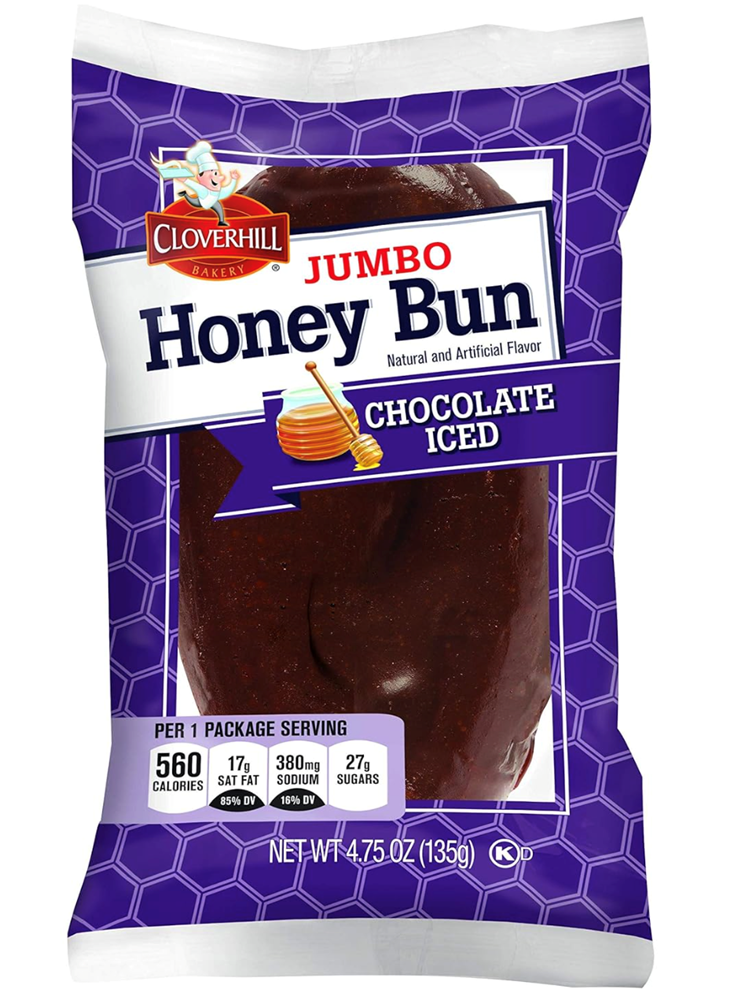 Cloverhill Jumbo Chocolate Iced Honey Bun 4oz