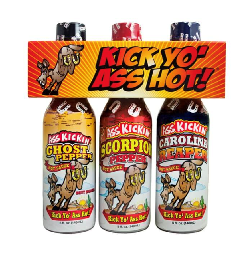 Ass Kickin' Kick Yo' Ass Hot Sauce 3 Pack