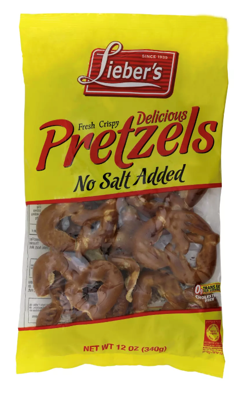 Lieber's Delicious Pretzels Unsalted 12oz