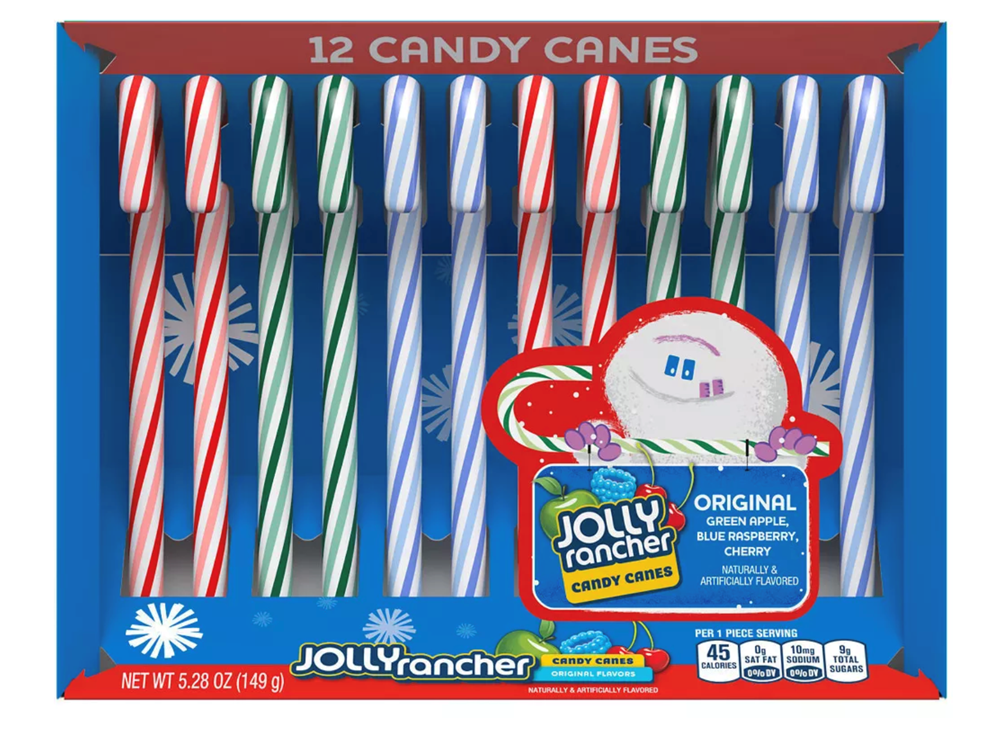 Jolly Rancher Fruit Flavored Candy Cane Holiday Box 12ct