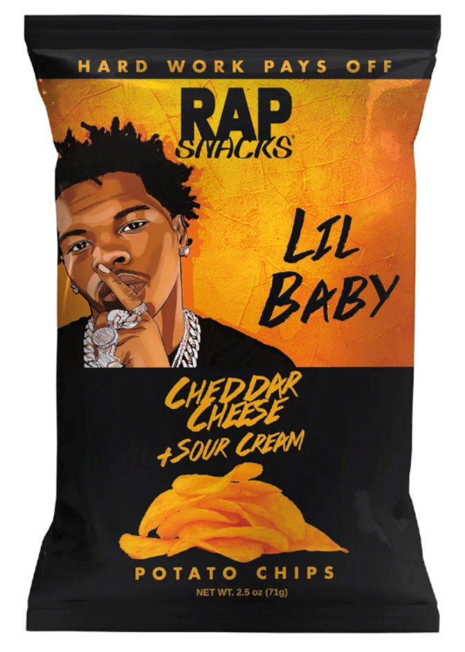 Rap Snacks Lil Baby Cheddar Cheese + Sour Cream 2.5oz (BEST BUY 30TH JAN 2025)