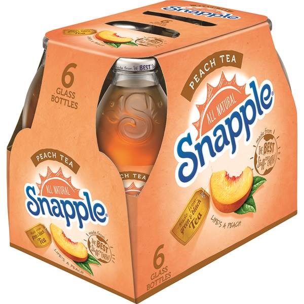 Snapple Peach Tea 6 Pack / Glass Bottles 16oz