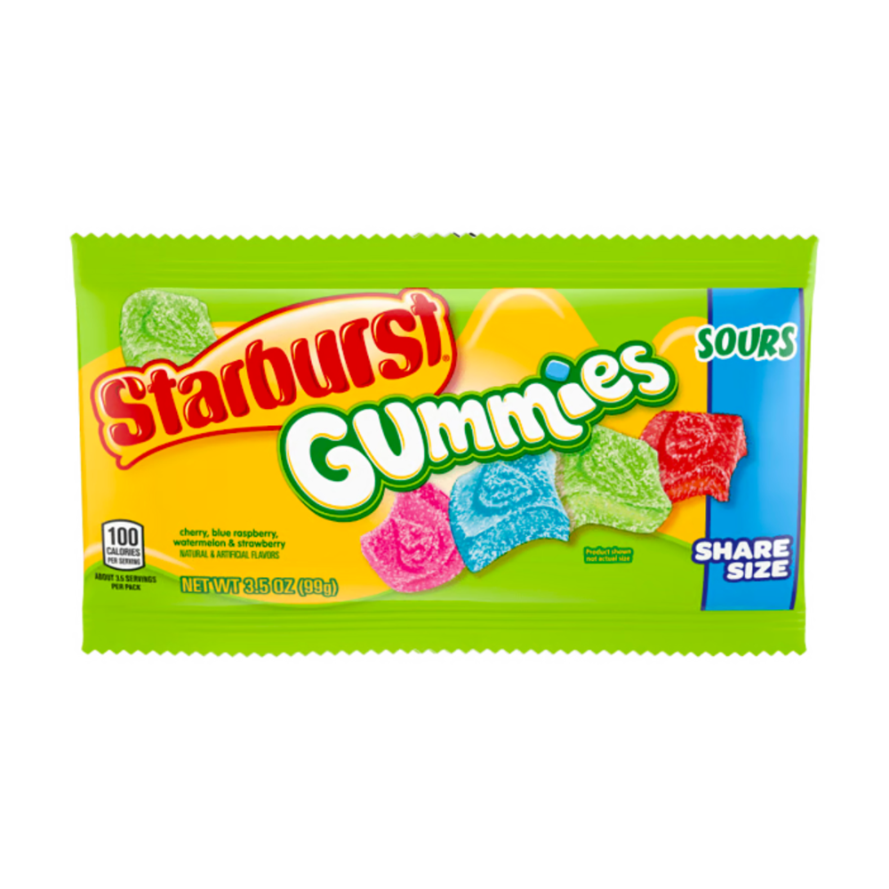 Starburst Sour Gummies 3.5oz (BEST BY: SEP 2023)