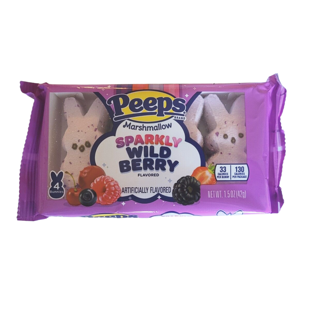Peeps Sparkly Wild Berry Marshmallow Bunnies 4ct