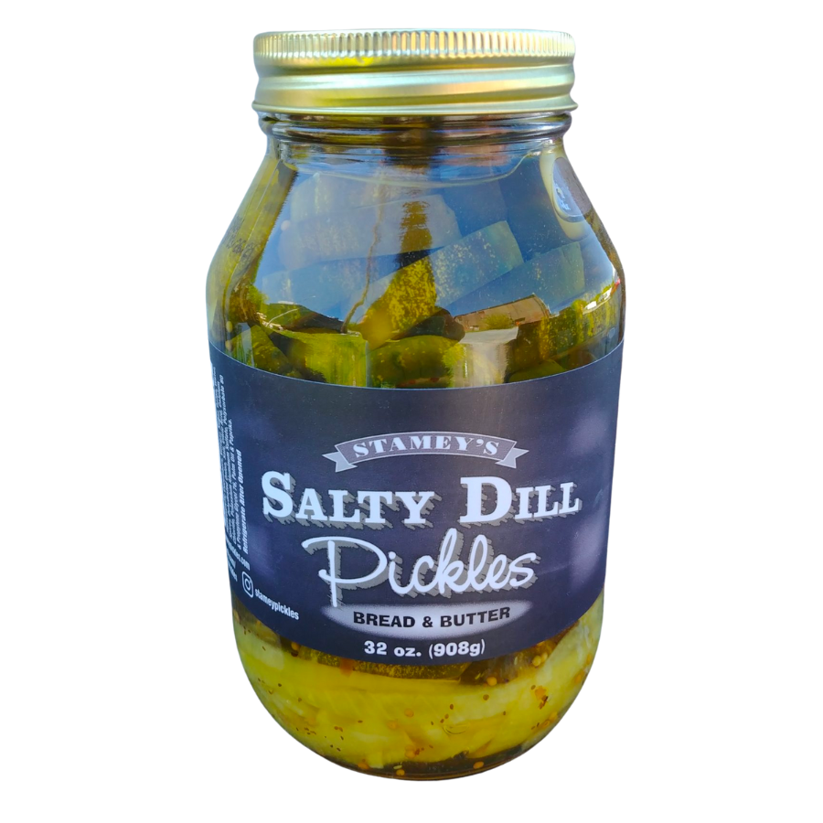 Stamey's Salty Dill Bread n Butter Pickles 32oz (BEST BY: OCT 24)