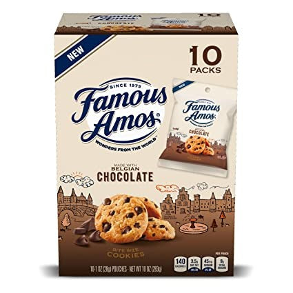 Famous Amos Chocolate Chip Cookies Single Serve 10 Pack