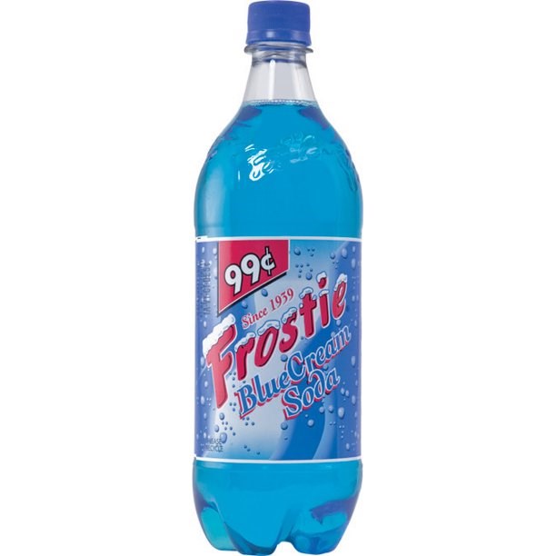 Frostie Blue Cream Soda Plastic Bottle 32oz