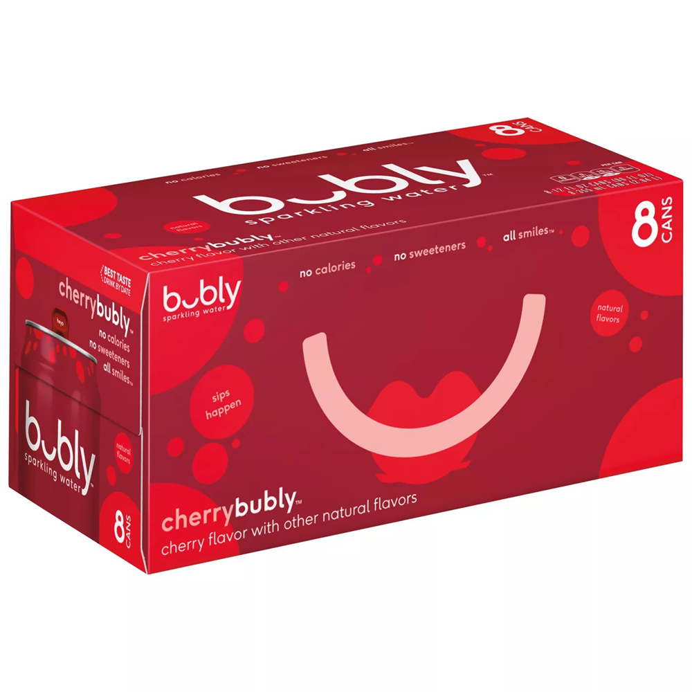 Bubly Cherry Sparkling Water 8 Pack / 12oz cans