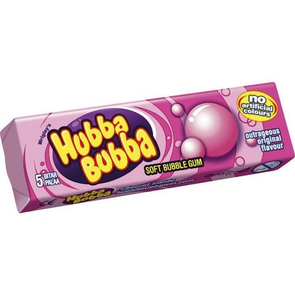 Hubba Bubba Outrageous Original Soft Bubble Gum 5pc