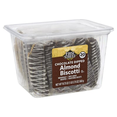 First Street Chocolate Dipped Almond Biscotti 19.5oz