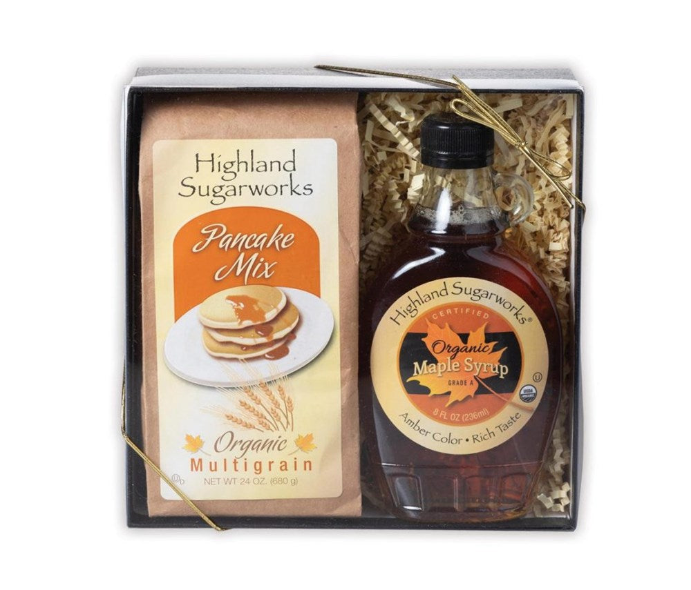 Highland Sugarworks Pancake Mix & Organic Maple Syrup Grade A Gift Set