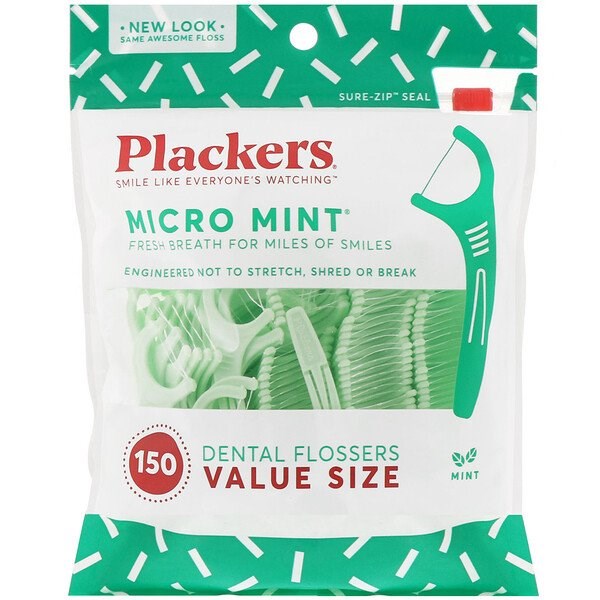 Plackers Micro Mint Dental Flossers Value Size 150ct