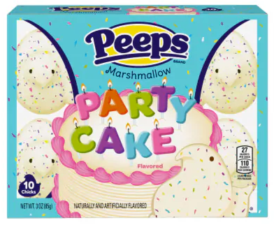 Peeps Party Cake Flavored Marshmallow Chicks 10ct (BEST BY: OCT 25)