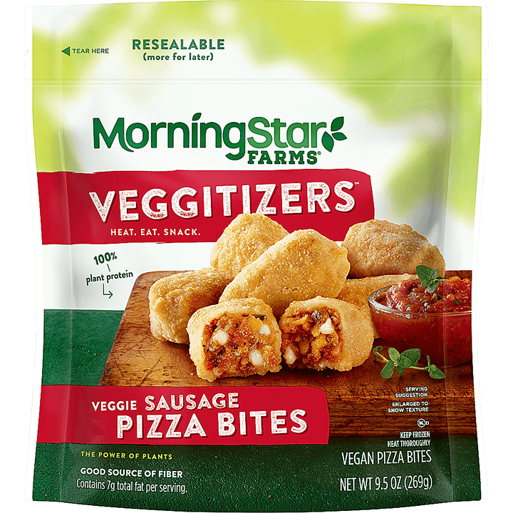 Morning Star Farms Frozen Veggie Sausage Pizza Bites 9.5oz (BEST BY: MAY 2023) (Click & Collect Only)