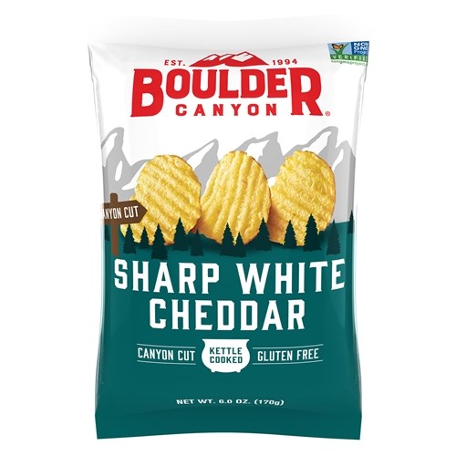Boulder Canyon Sharp White Cheddar Kettle Cooked Potato Chips 6oz