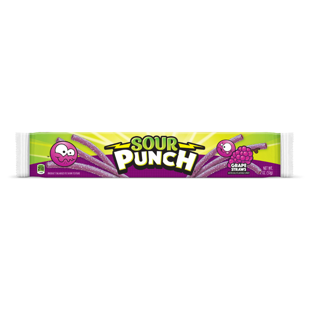 Sour Punch Grape Straws 2oz (BEST BUY: JULY 2024)