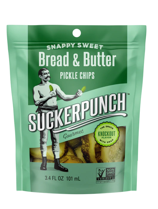 SuckerPunch Snappy Sweet Bread & Butter Pickle Chips 3.4oz