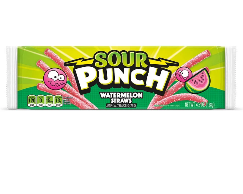 Sour Punch Watermelon Straws 2oz (BEST BUY: JULY 2024)