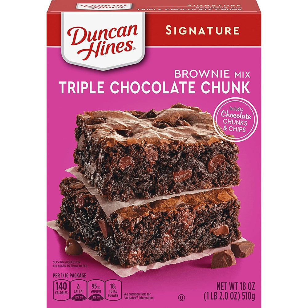 Duncan Hines Triple Chocolate Chunk Brownie Mix 18oz (BEST BY: NOV 2023)