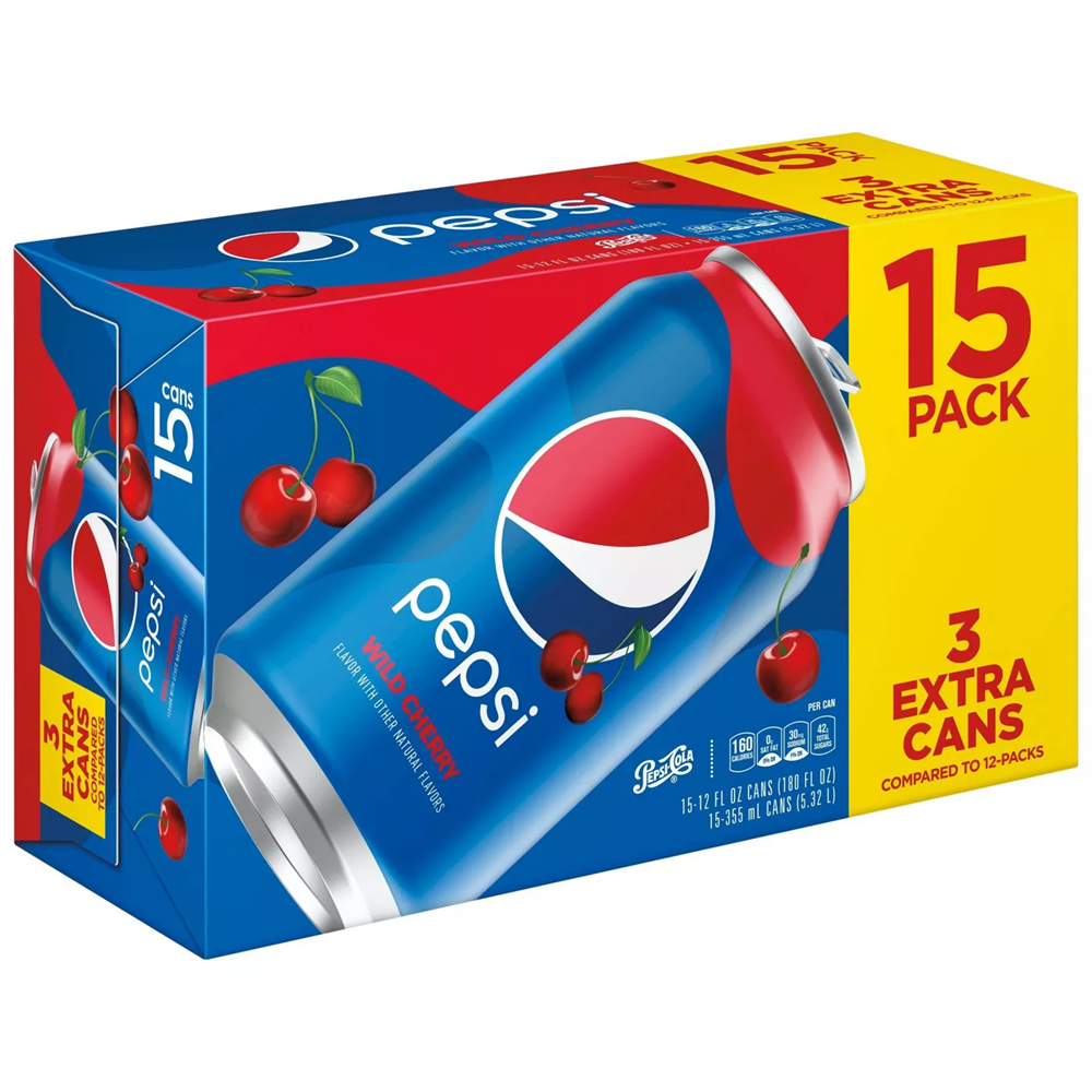 Pepsi Wild Cherry 15 Pack / 12oz cans (BEST BY: MAR 2025)