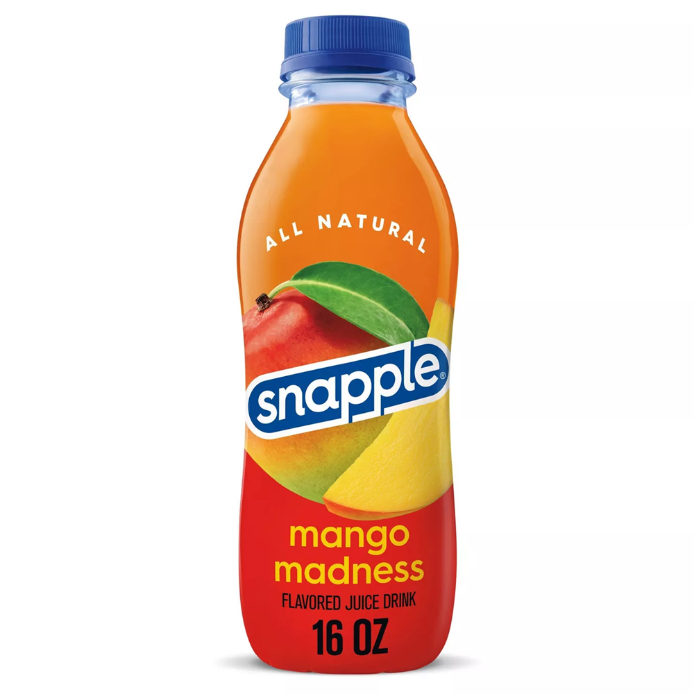 Snapple Mango Madness Plastic Bottle 16oz (BEST BY: JULY 25)