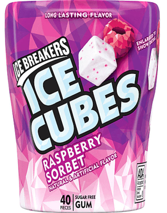 Ice Breakers Raspberry Sorbet Cubes Gum 3.24oz