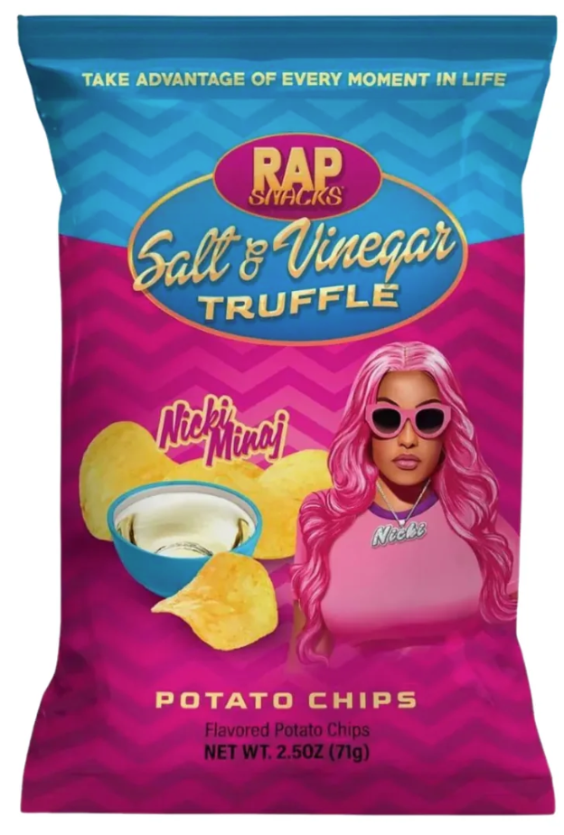 Rap Snacks Nicki Minaj Salt and Vinegar Truffle Chips 2.50oz (BEST BUY DATE: MARCH 25TH 2025)