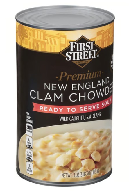 First Street New England Clam Chowder Soup 51oz