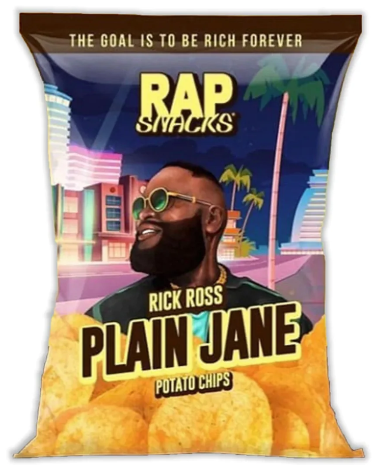 Usa Raps Foods Rap Snacks Rick Ross Plain Jane Potato Chips 2.5oz (BEST BUY DATE: JAN ...