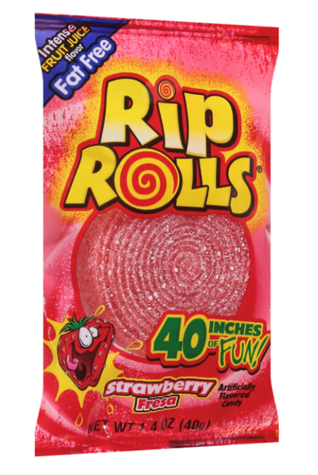 Rip Rolls Strawberry Candy 1.4oz