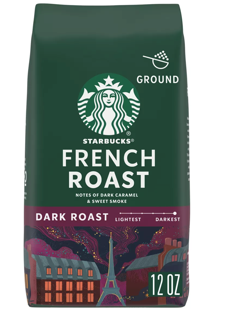 Starbucks French Roast Coffee Grounds 12oz (best by: oct 2024)