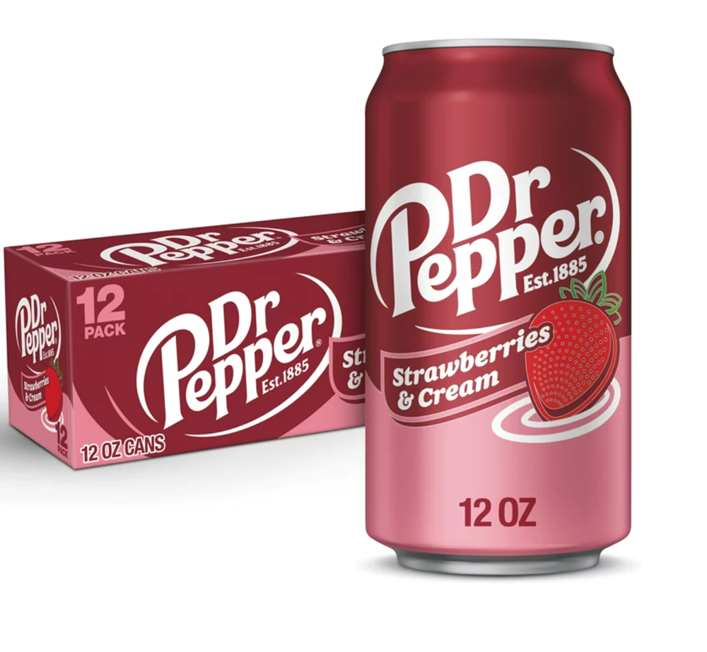 Dr Pepper Strawberry Cream 12 Pack / 12oz cans (BEST BY: OCT 2025)