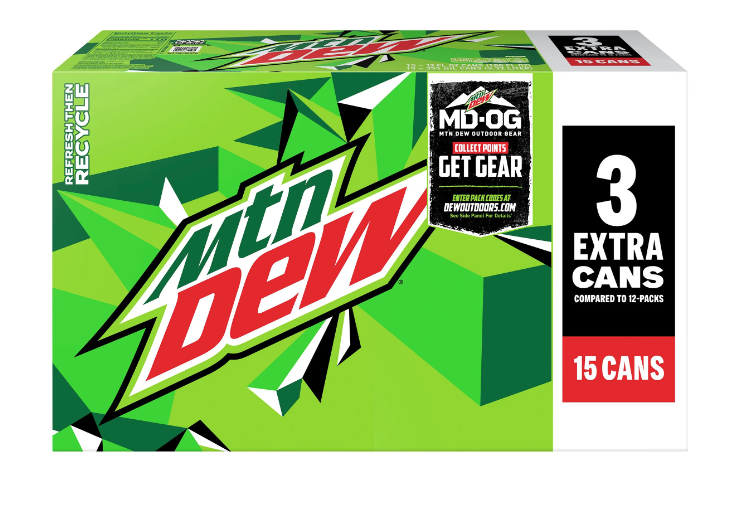 Mountain Dew 15 Pack / 12oz cans (BEST BY: DEC 2024)