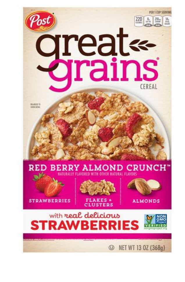 Post Great Grains Red Berry Almond Crunch Strawberry 13oz (BEST BY: NOV 24)