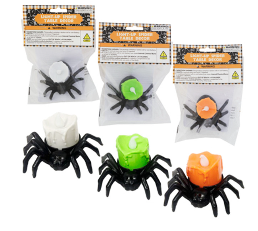 Light Up Spider Decor Assorted