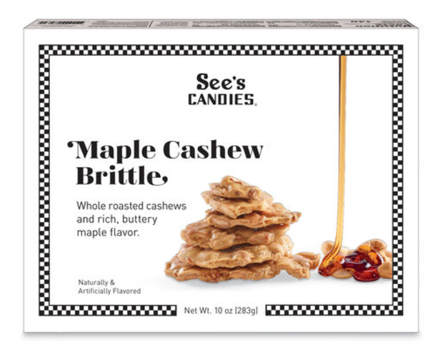See's Candies Maple Cashew Brittle 10oz (best by: 11 jan 2025)