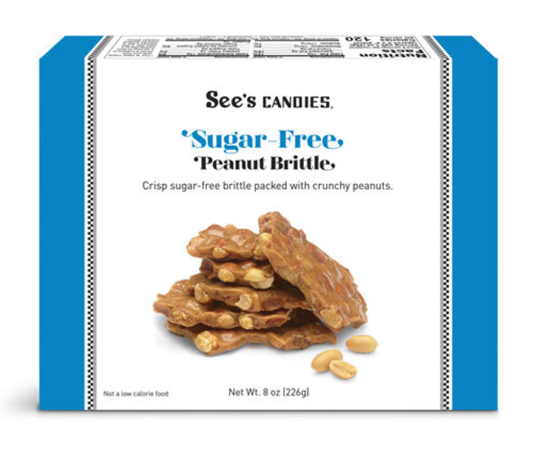 See's Candies Sugar Free Peanut Brittle 8oz (BEST BY: DEC 24)