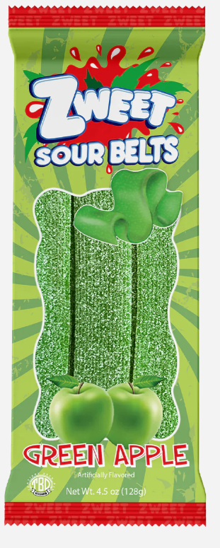 Zweet Sour Belts Green Apple 4.5oz