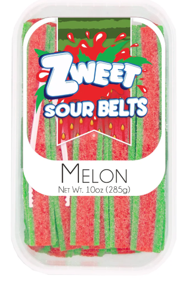 Zweet Sour Belts Melon 10oz