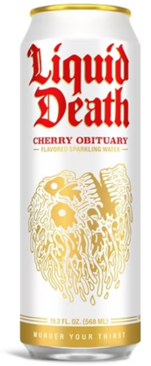 Liquid Death Cherry Obituary Can 19.2oz