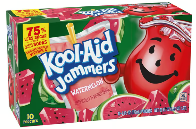 Kool Aid Jammers Watermelon Flavoured Drink 60 fl oz (10 ct)