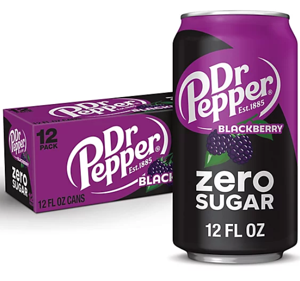 Dr Pepper Zero Sugar Blackberry 12 Pack / 12oz Can