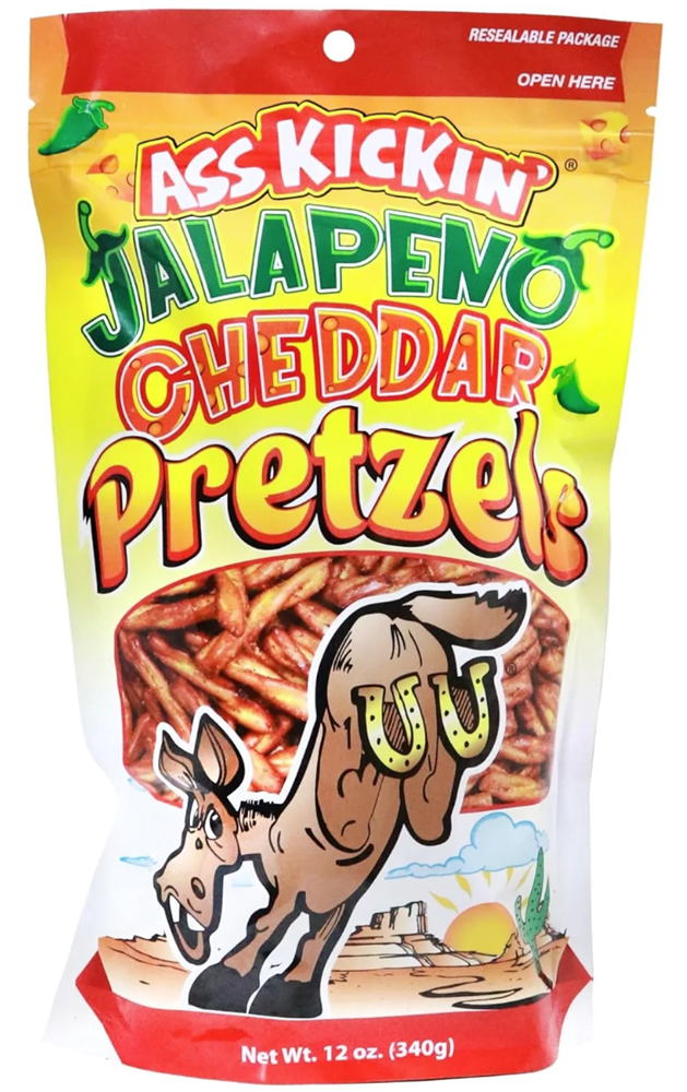 Ass Kickin Pretzels Jalapeno Cheddar 12oz