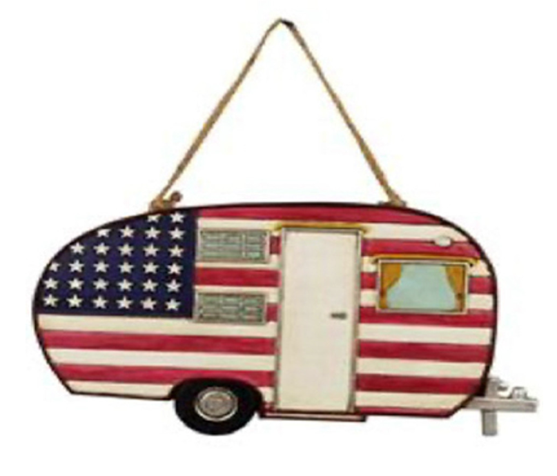 Patriotic American Camper Decor 10.83 x 6.3