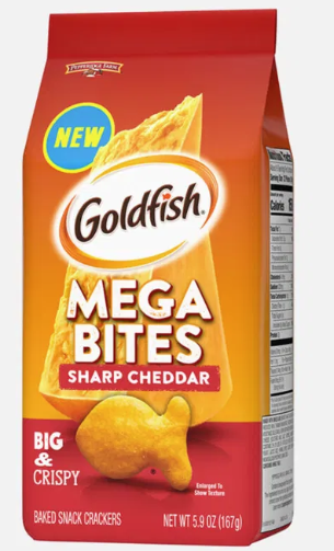 Goldfish Mega Bites Sharp Cheddar 5.9oz (BEST BY: DEC 2025)