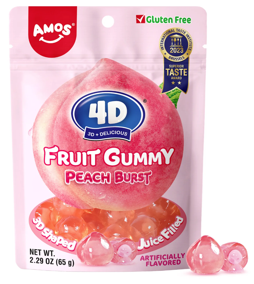 Amos 4D Southern Peach Fruit Gummy 6oz