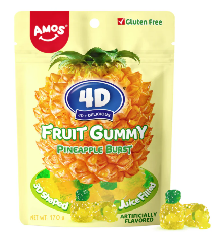 Amos 4D Pineapple Fruit Gummy 6oz